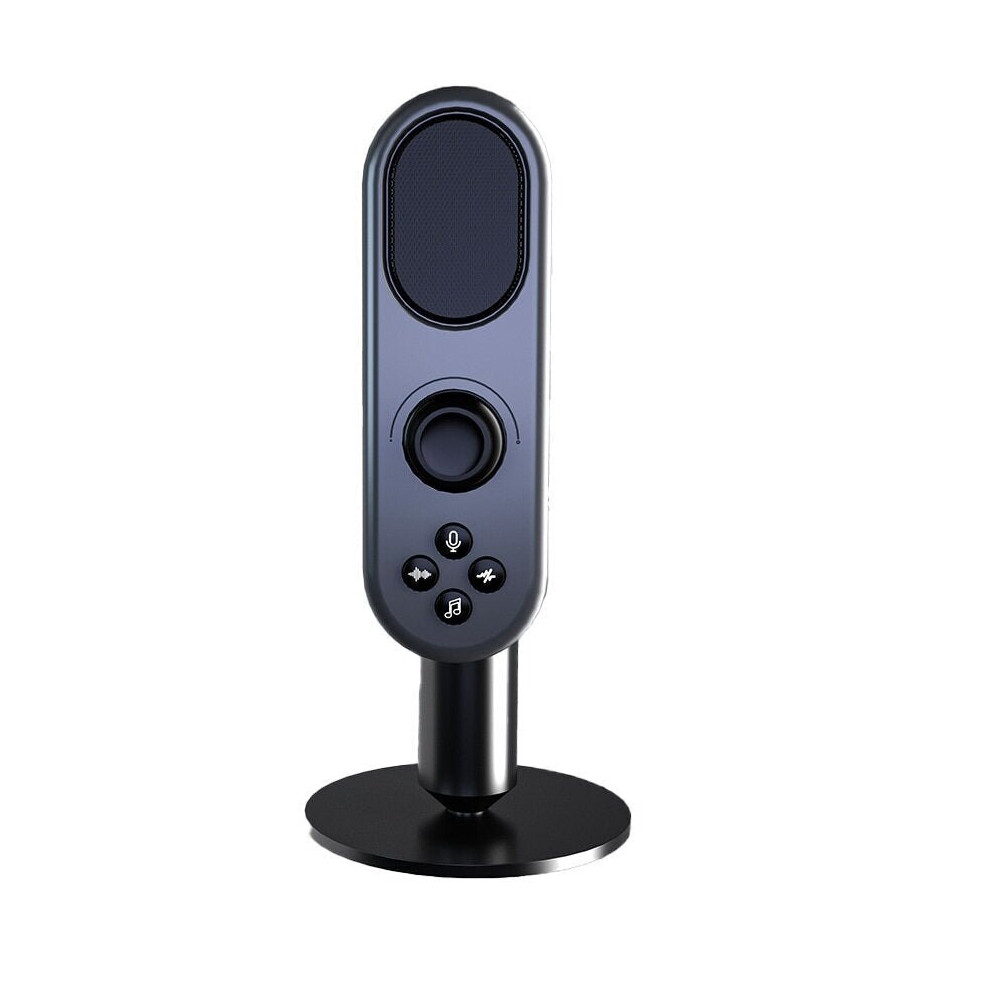 USB Condenser Wired Microphone Supercardioid Mic with Electronic Sound Function Plug and Play for IOS Android Smartphone PC Game Live DJ Recording