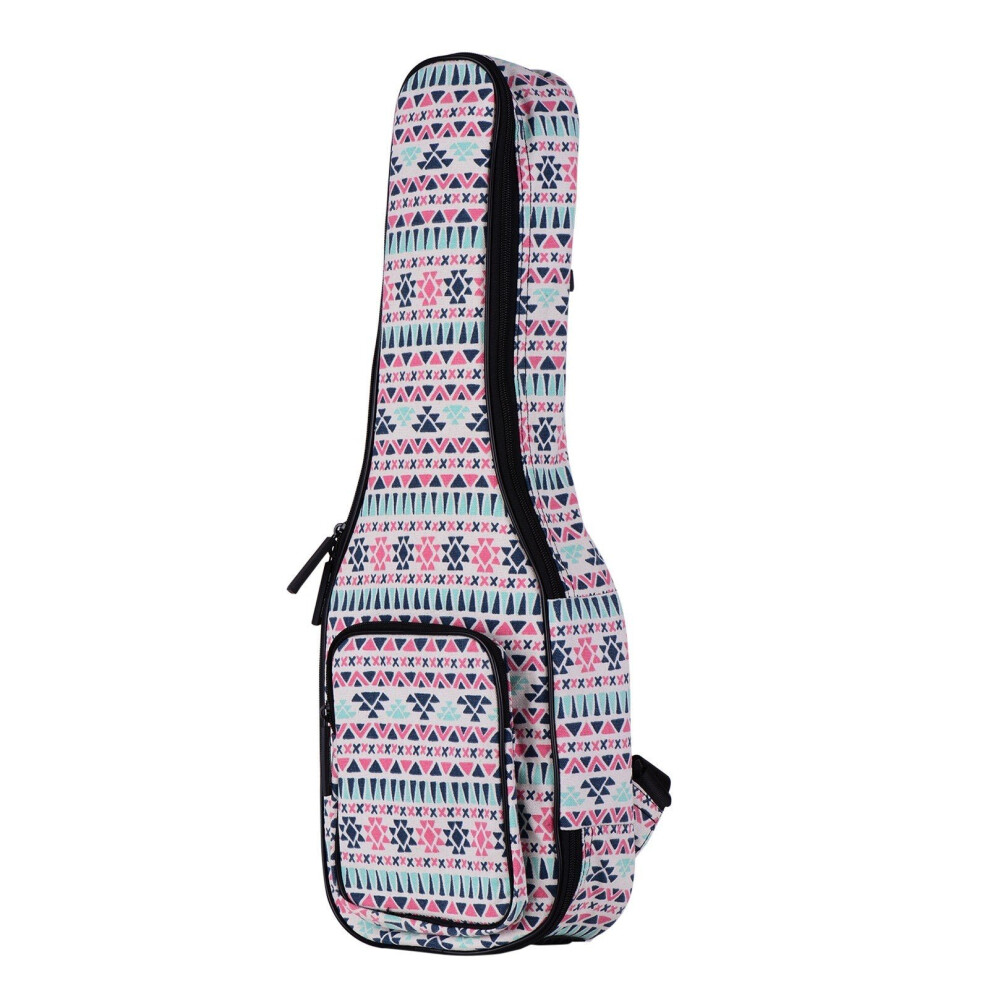 Ukulele Gig Bag 21 Inch Stylish Padded Cotton Backpack Carrying Case with Flannelette Lining