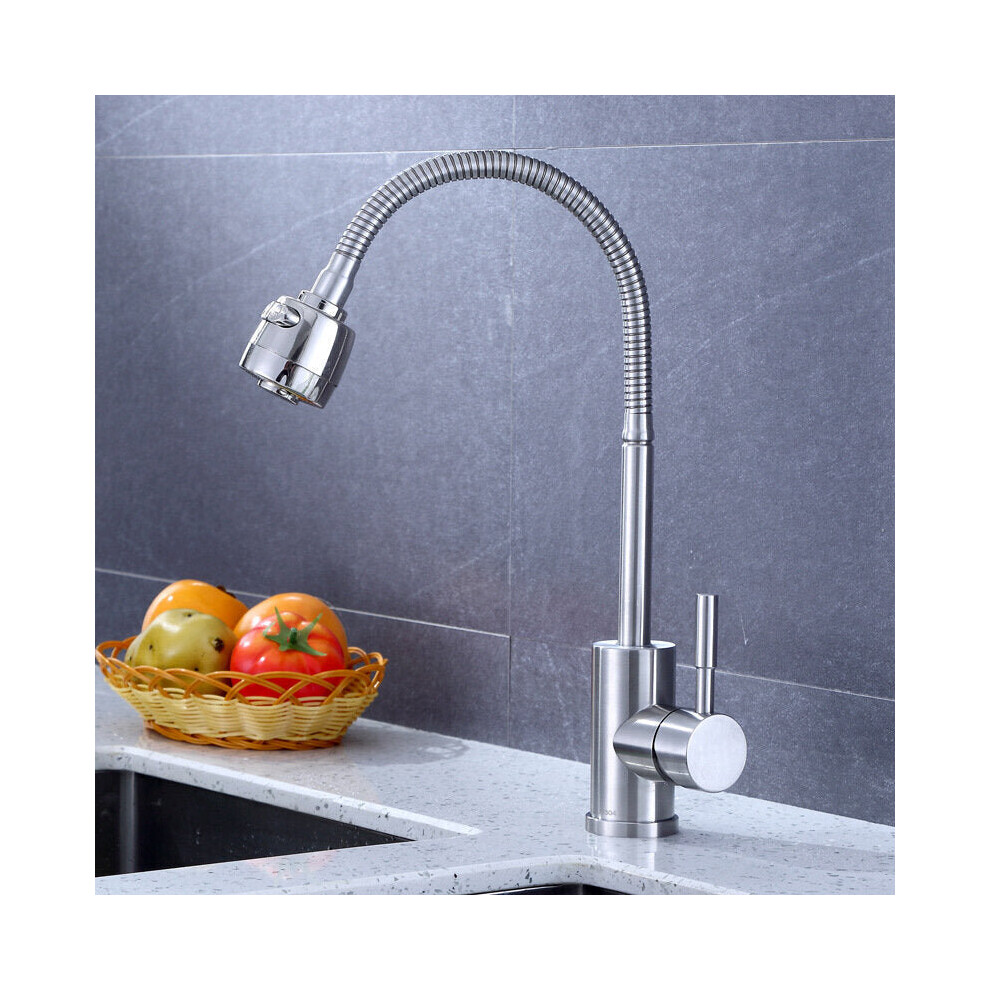 304 Stainless Steel Kitchen Faucet Tap 360 Rotation Sink Single Handle Two-Speed Switch Hot And Cold Shower With Hose