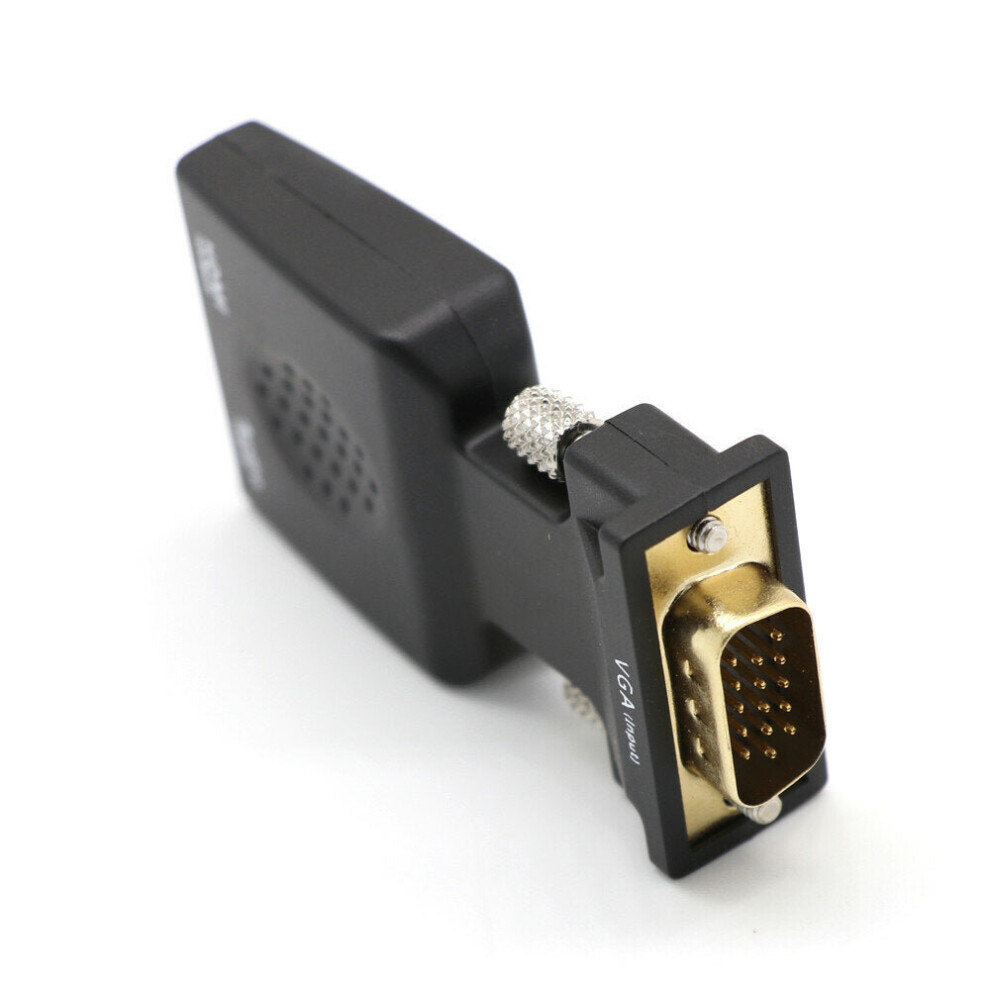 Vga To Hdmi Adapter With 3.5Mm Audio Output 1080P Hdtv Av Converter For Pc Notebook Projector Monitor Display Black/Gold 3654659232489