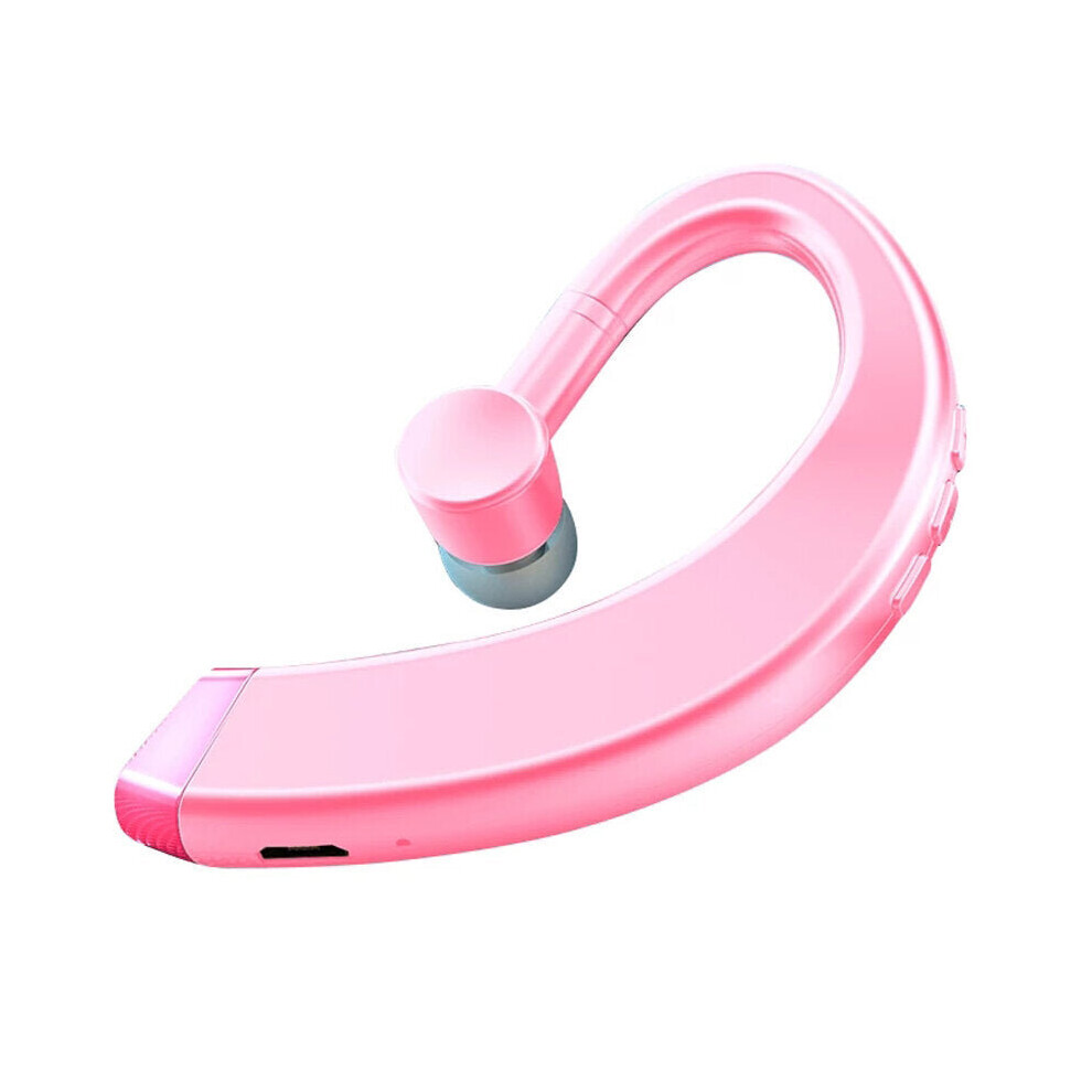 (Pink) Bluetooth Business Earphone Hifi Noise Reduction Hd Calling Zero Delay Wireless Earbuds Sweatproof 180 Rotatable Earhook Single Headphone With Pink 6112212053751