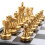 Chess Game Silver Gold Pieces Folding Magnetic Foldable Board Contemporary Set 9