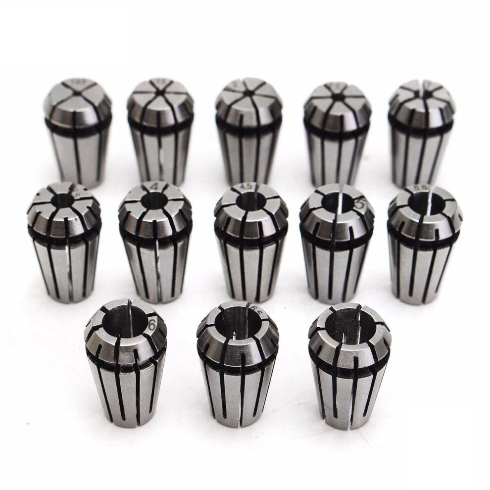 13Pcs Er11 1-7Mm Spring Collet Chuck Set For Cnc Engraving Milling Mahchine Lathe Tools 3654659400956
