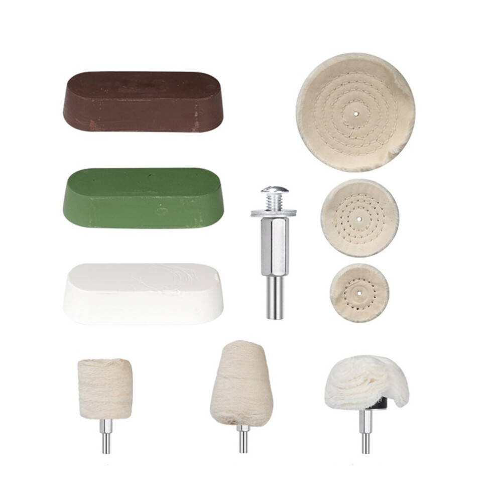 (10pcs) 10/11Pcs Polishing Wheel Set Cotton Cloth Buffing Wheel Bit 6.35mm Shank Grinding Rotary Tool Abrasive Tools