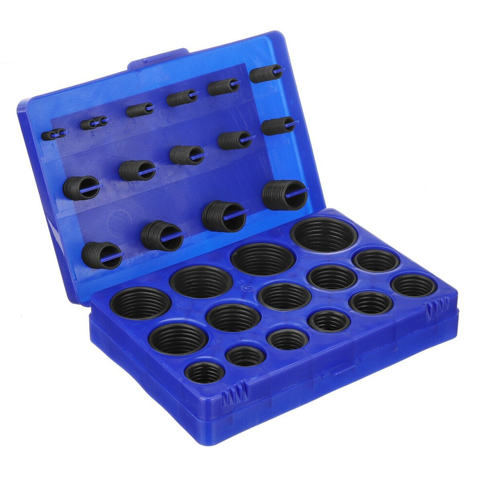 (Blue) 362Pcs Nitrile NBR O-rings Washer Kit Seal Gasket Assortment Set Box Ring