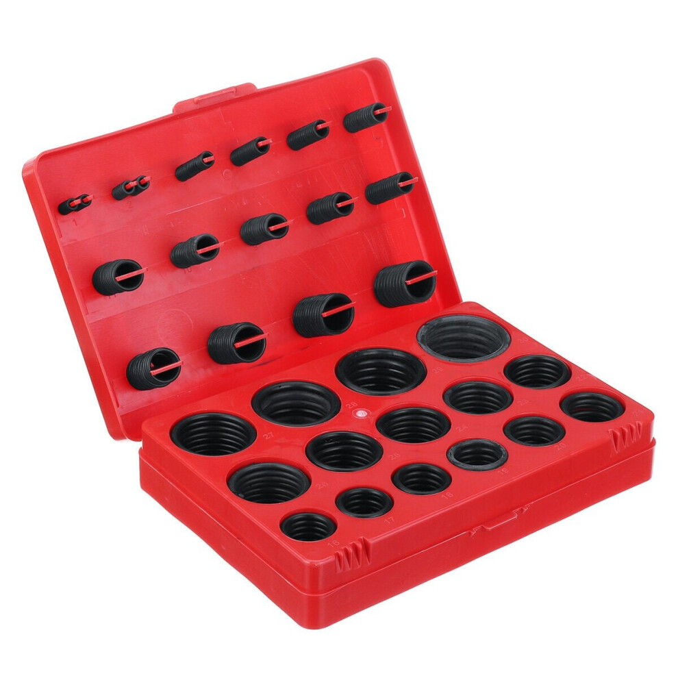 (Red) 362Pcs Nitrile NBR O-rings Washer Kit Seal Gasket Assortment Set Box Ring