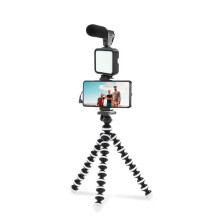 Professional Vlog Photography Kits with microphone Flexible Tripod Cell Phone Holder Clip 36 LED Fill Light for Camera Video Shooting Live Vlogging
