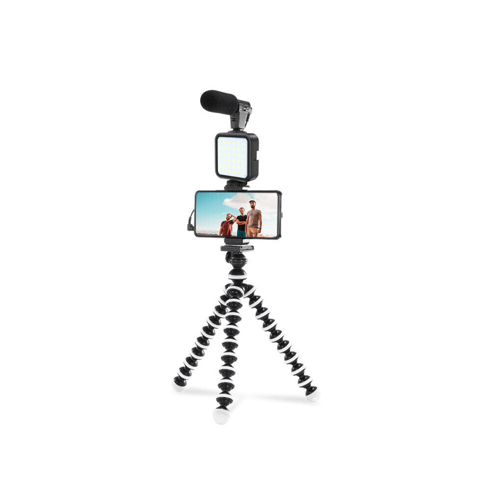 Professional Vlog Photography Kits with microphone Flexible Tripod Cell Phone Holder Clip 36 LED Fill Light for Camera Video Shooting Live Vlogging