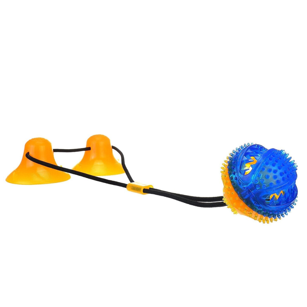 Dog Toys Dog Rope Ball Pull Toy with Double Suction Cup Multifunctional Interactive Dog Tug of War Toy, Pet Aggressive Chewers with Teeth Cleaning