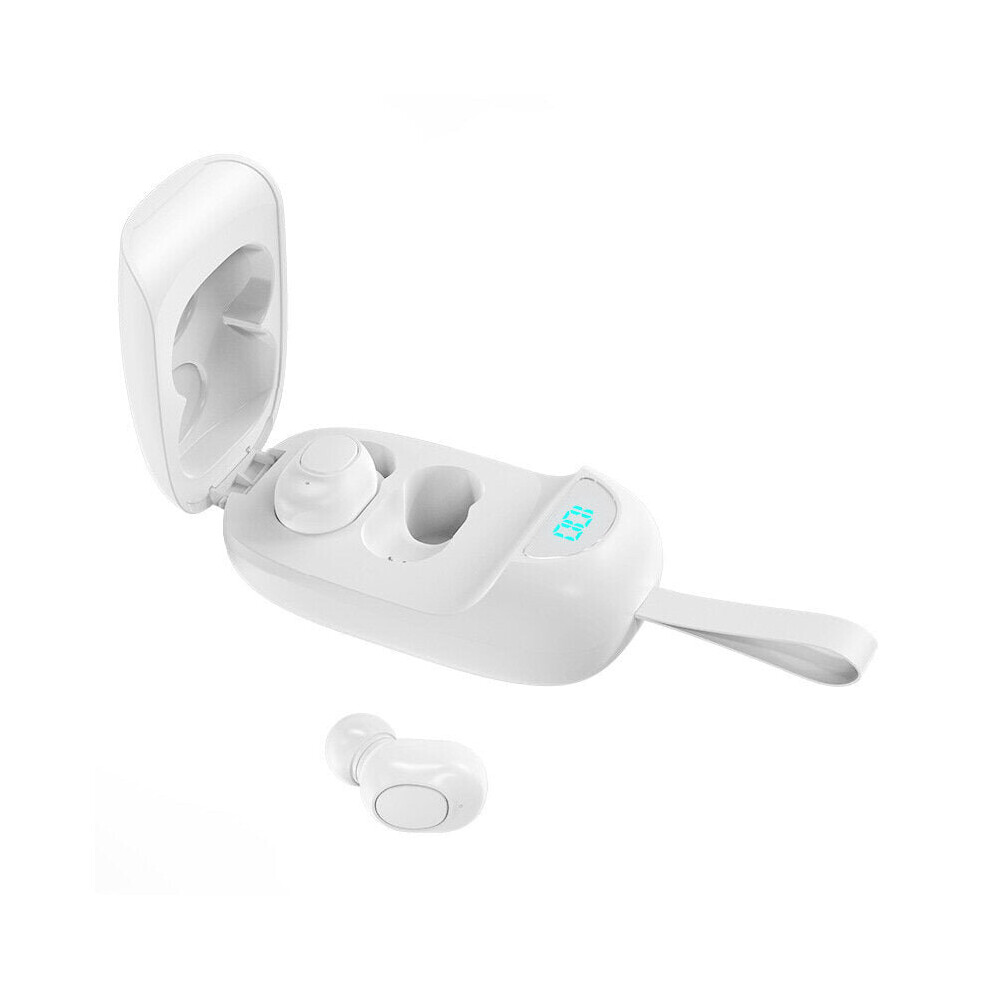 (White) Tws Earphones Wireless Bluetooth 5.0 Headphones 8D Sound Hifi Cvc Noise Reduction Led Display Sweatproof Sports In-Ear Earbuds With Mic White 6112212053775