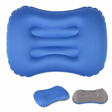 (DarkBlue) Outdoor Travel Air Inflatable Pillow Sleep Headrest Neck Massage Folding Cushion