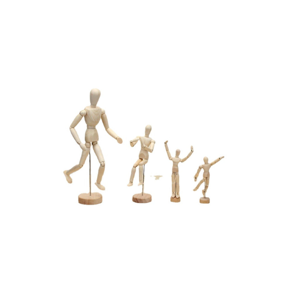(20cm) Wooden Jointed Doll Man Figures Model Painting Sketch Cartoon