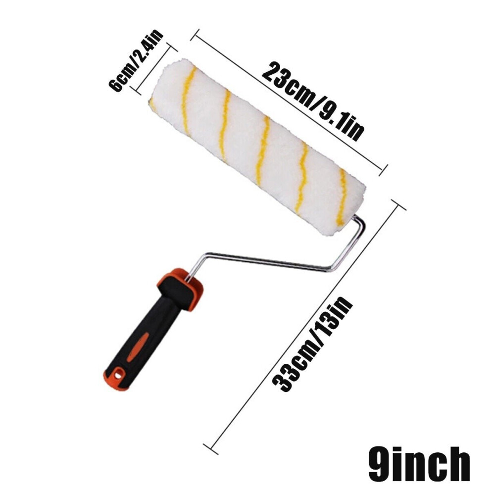 (9 inch) 4/8Pcs Paint Roller Kit Painting Runner Brush Home Club Scene Decoration