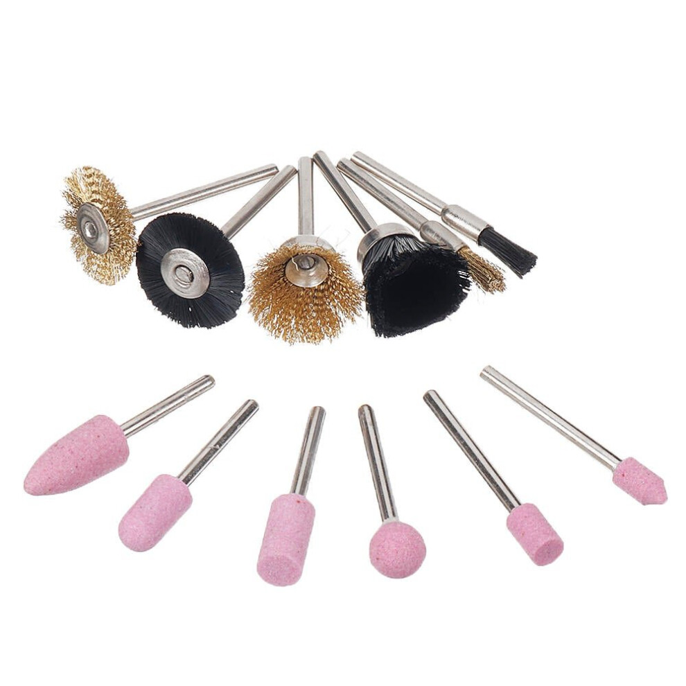 12Pcs Grinding Head Polishing Wheel Set Rotary Brush Wire Wheel Brush Grinder Rotary Tool Accessories