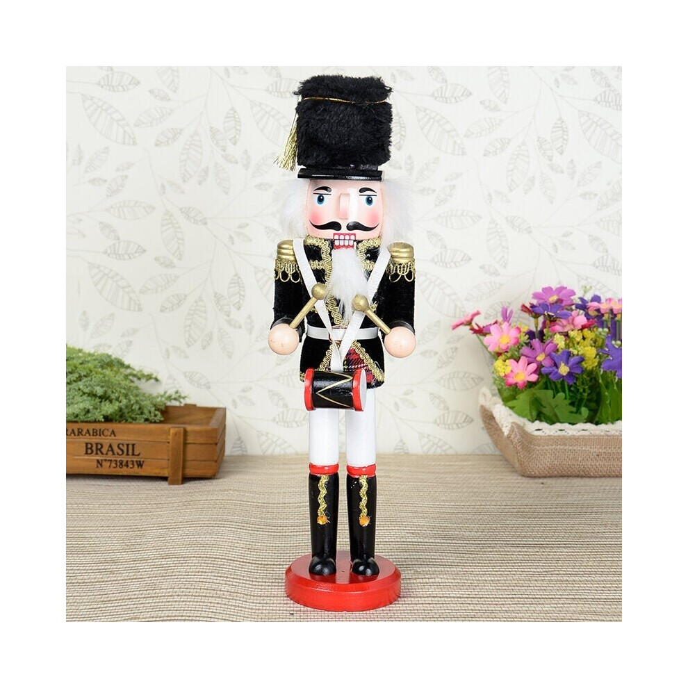 (C) Wooden Nutcracker Doll Soldier Vintage Handcraft Decoration Christmas Gifts