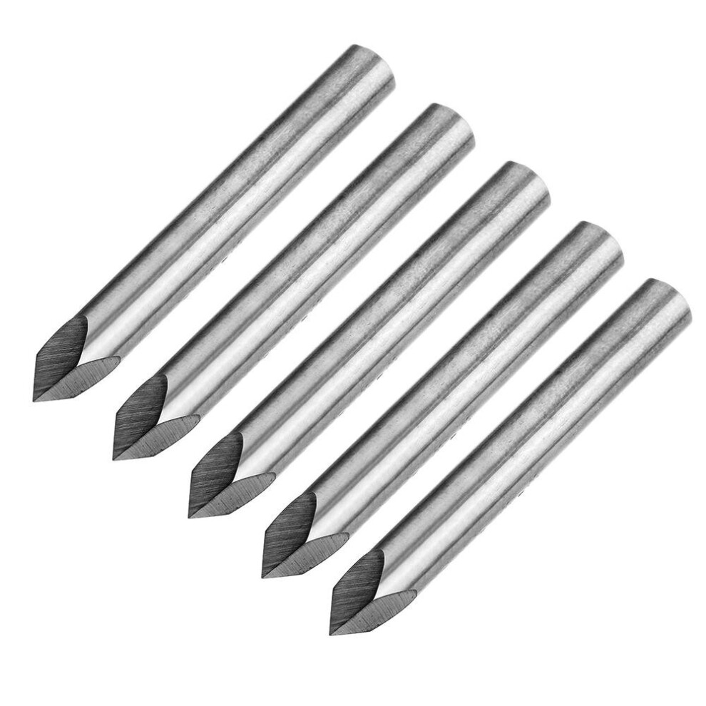 5pcs 6mm Shank 0.1mm Tip 60 Degree Tungsten Steel Engraving Bit CNC Tool