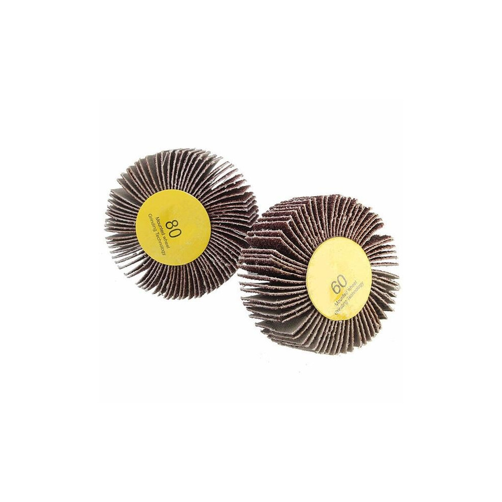 (80) 60/80 Grit 6Mm Shank Flap Wheel Disc Sanding Abrasive Grinding Wheel For Rotary Tool 3654659292162