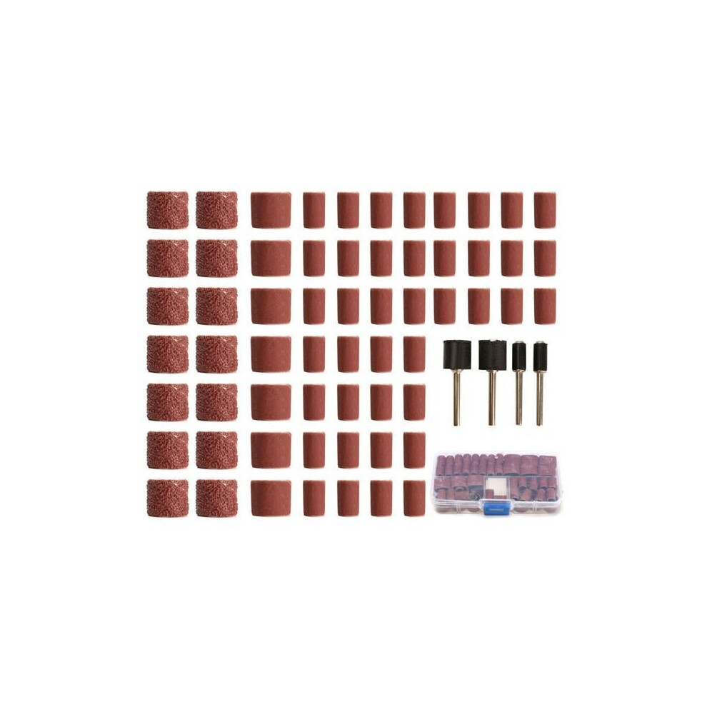 100Pcs 60/120/320 Grit Drum Sanding Kit Fit Dremel Rotary Tools With 1/2 1/4 Inch Sanding Mandrels 3654659275592