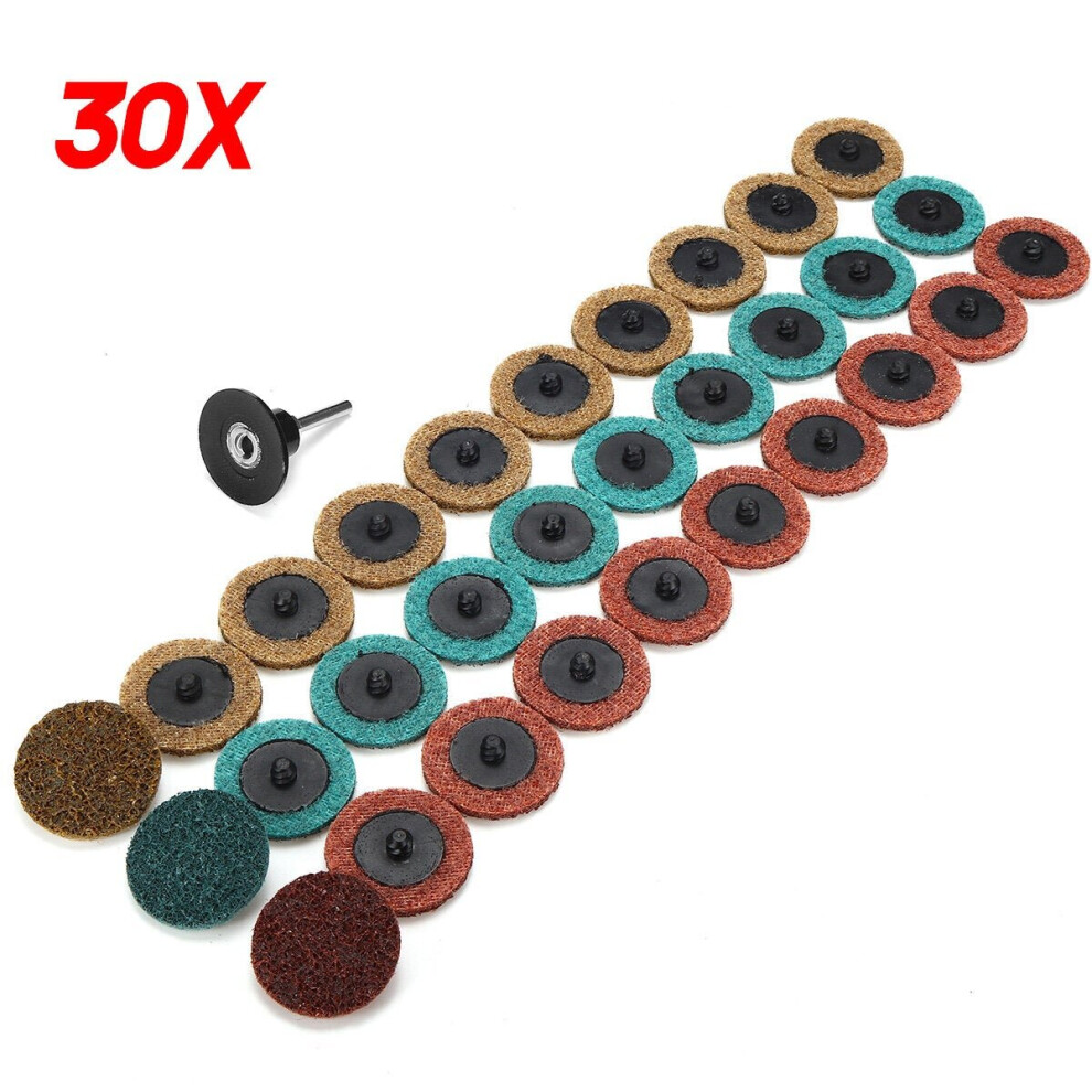 (30 PCS) 15/30/45Pcs 2 Inch Sanding Discs Set Polishing Pad Non-woven Cloth Abrasive Tools