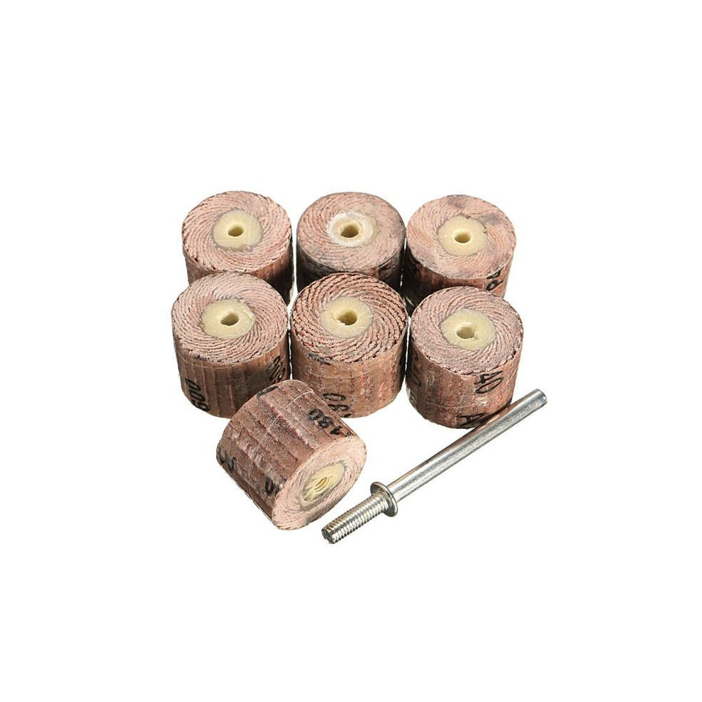 7pcs Flap Sanding Wheel 80-600 Grit With a 1/8 Inch Mandrel fit Dremel Grinder Rotary Tool