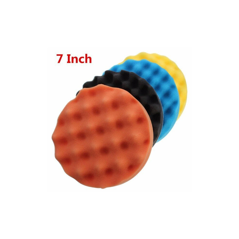 (7 Inch) 4pcs 3-7 Inch Buffing Polishing Sponge Pads kit for Car Polisher