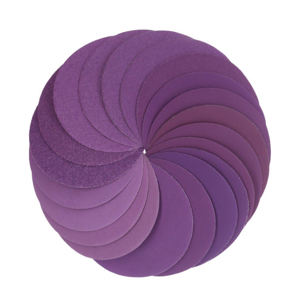 100pcs 4 Inch 100mm 80 Grit Purple Sanding Disc Waterproof Hook Loop Sandpaper for Metal Wood Car Furniture Polishing