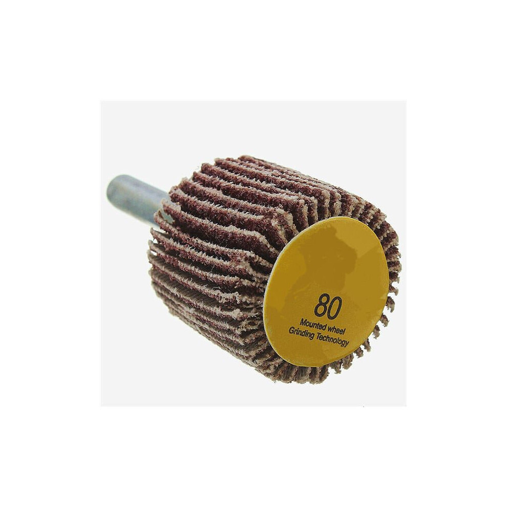 (80) 6Mm Shank Sandpaper Grinding Wheel 60/80 Grit Dremel Accessory For Rotary Tool 3654659299239