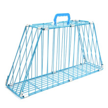 (Blue) Iron Double-door Pet Cat Dog Grooming Restraint Easy Bath Cage Anti-grab Protect Owner Hair Dryer Pet Supplies