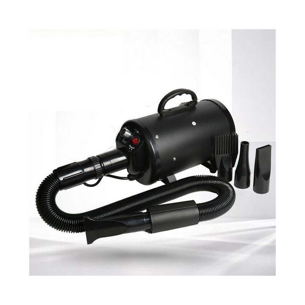 (Black) 2000W Pet Hair Dryer 4 Kind of Heads Thickered Filter Element&Air Outlet Pipe Mute Operation for Cat Dog