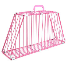 (Pink) Iron Double-door Pet Cat Dog Grooming Restraint Easy Bath Cage Anti-grab Protect Owner Hair Dryer Pet Supplies