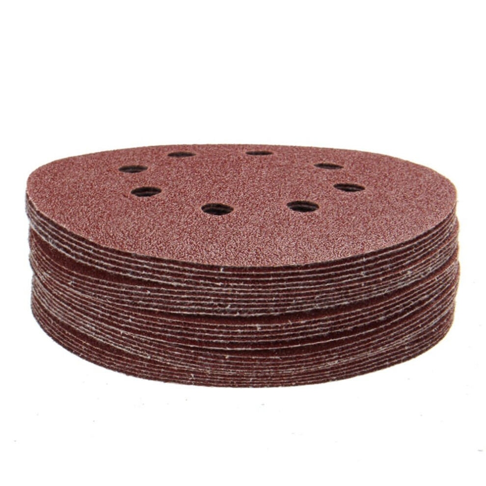 25Pcs 125Mm 8 Holes Hook Loop Sanding Discs 80 Grit Sander Pad Abrasive Tool 3654659279125