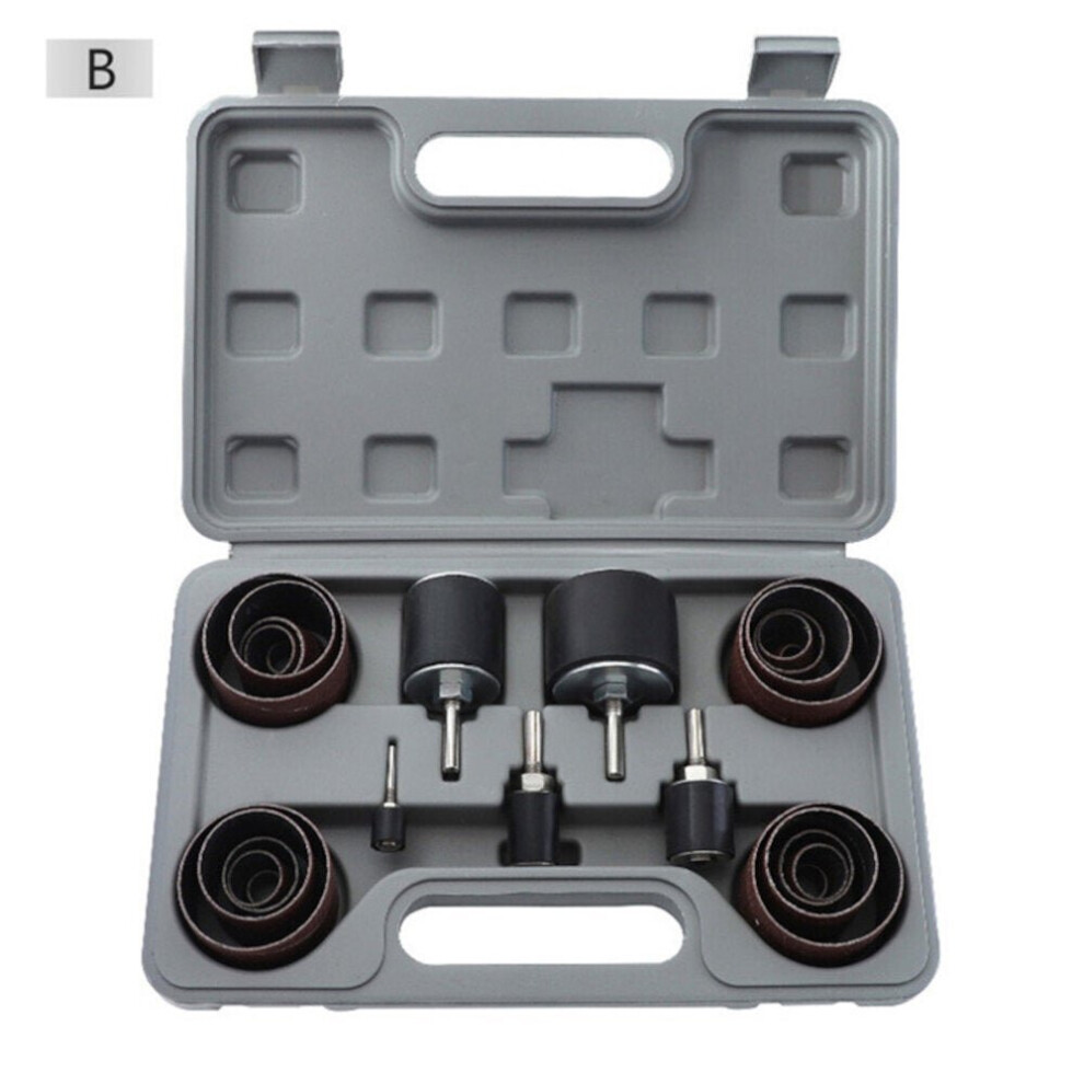 (B: Short) 80/120 Grit Sanding Drum Kit With 3/6Mm Shank Sanding Mandrels For Rotary Tool 6112211862163