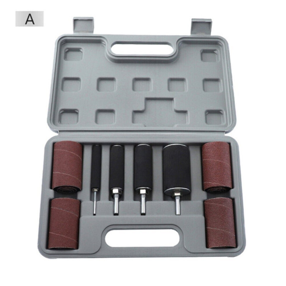 (A: Long) 80/120 Grit Sanding Drum Kit With 3/6Mm Shank Sanding Mandrels For Rotary Tool 3654659043849