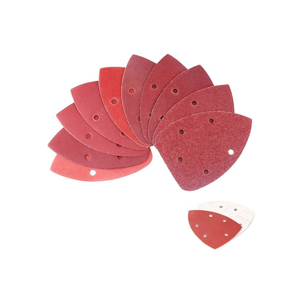 60pcs 140x140x100mm 5 Hole Triangle Palm Type Separation Sandpaper Pads Set 60/80/120/180/240/400 Grit Sander Disc Abrasive Fit Polishing Tools