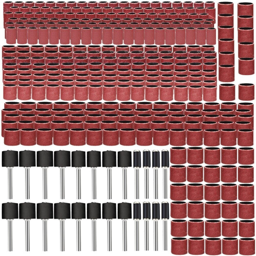 384Pcs Drum Sanding Kit Drilling Nail Drill Bits Abrasive Tools Sanding Band Polish Dremel Sandpaper Shank Rotary Tools Electric Grinder Accessory