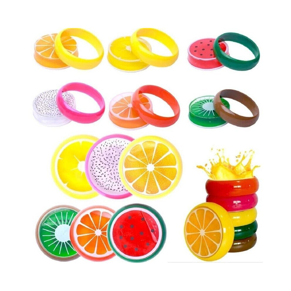 6PCS Crystal Fruit Slime 6x2cm DIY Clay Rubber Mud Intelligent Hand Gum Plasticine Toy Gift