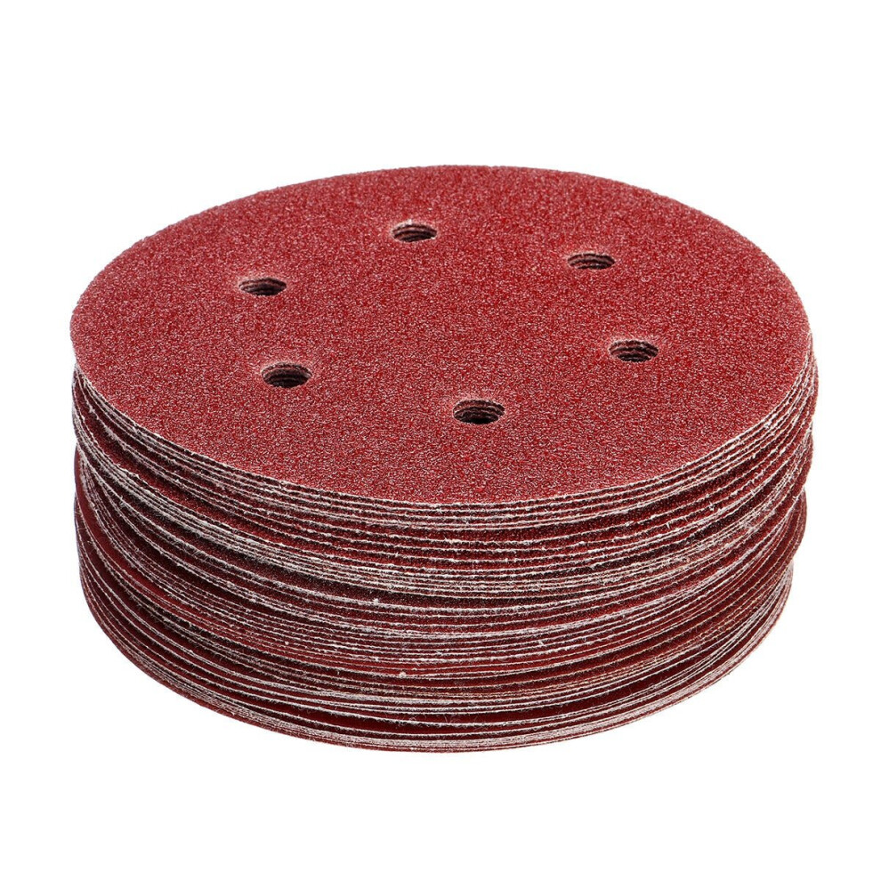 50pcs 150mm 6 Holes Sanding Disc 40-800 Grit Sand Paper Abrasive Tool