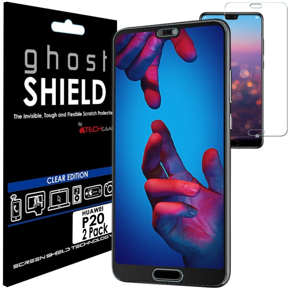 TECHGEAR [2 Pack] Screen Protectors to fit Huawei P20 [ghostSHIELD Edition] Genuine Reinforced Flexible TPU Screen Protector...