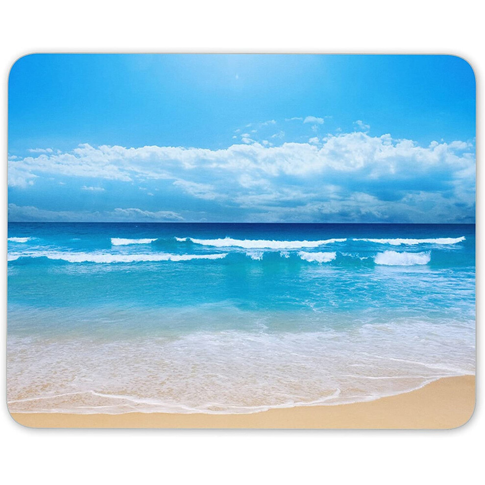 Beautiful Beach Scene Mouse Mat Pad - Holiday Sand Sea Surf Computer #8962 7625895942551
