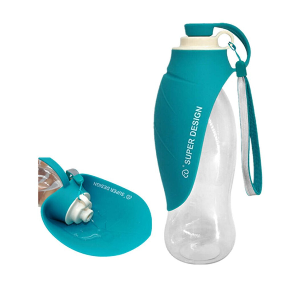 (Green) Dog Water Bottle Expandable Silicone Travel Dog Bottles Bowl For Puppy Cat