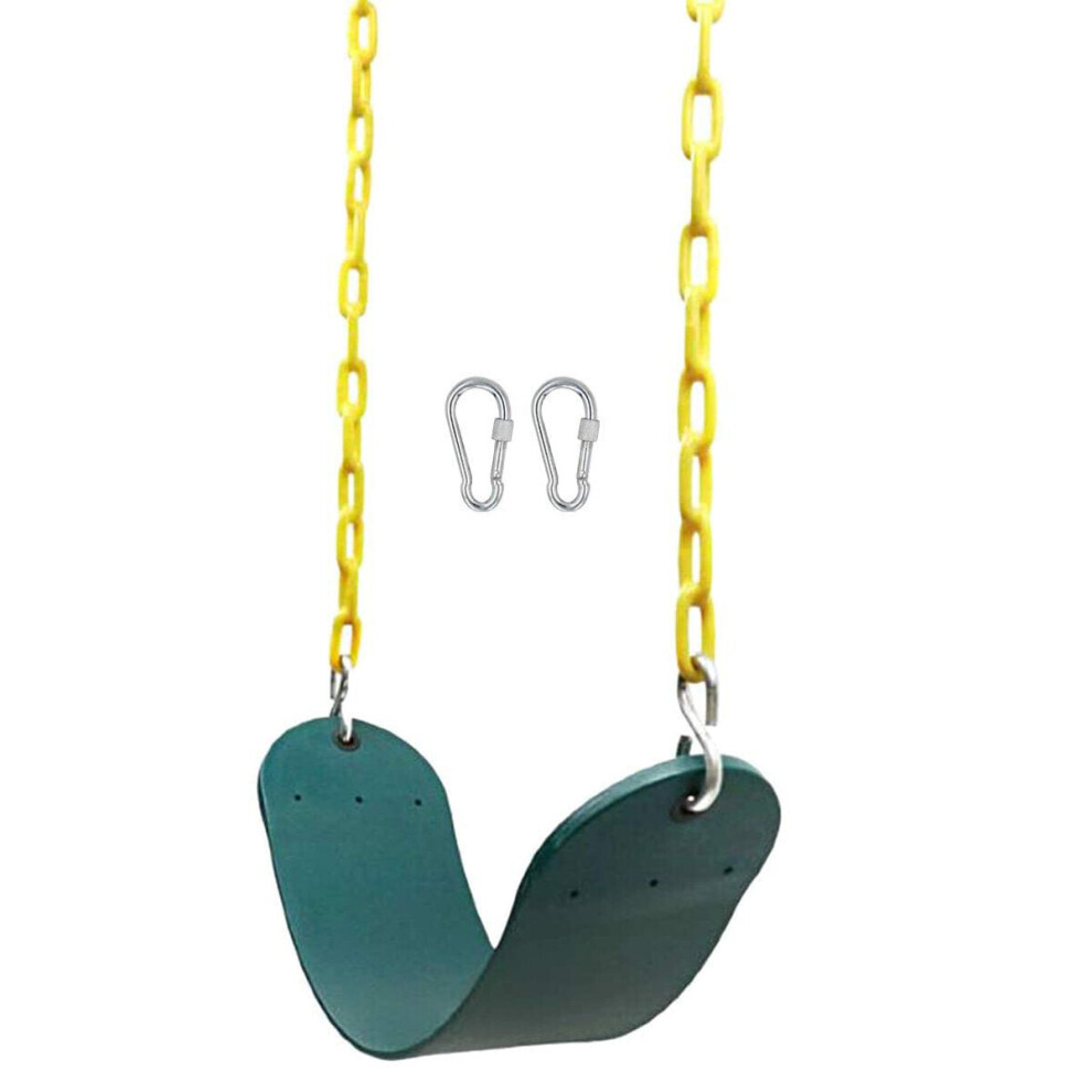 (Green) Heavy Duty Swings Seats Playground Swing Set with 66" Swing Chain and Snap Hooks For Kids Adults Playground Backyard