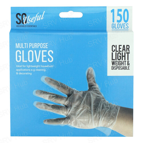 (150) SRV Hub®️ Plastic Clear Gloves Multipurpose