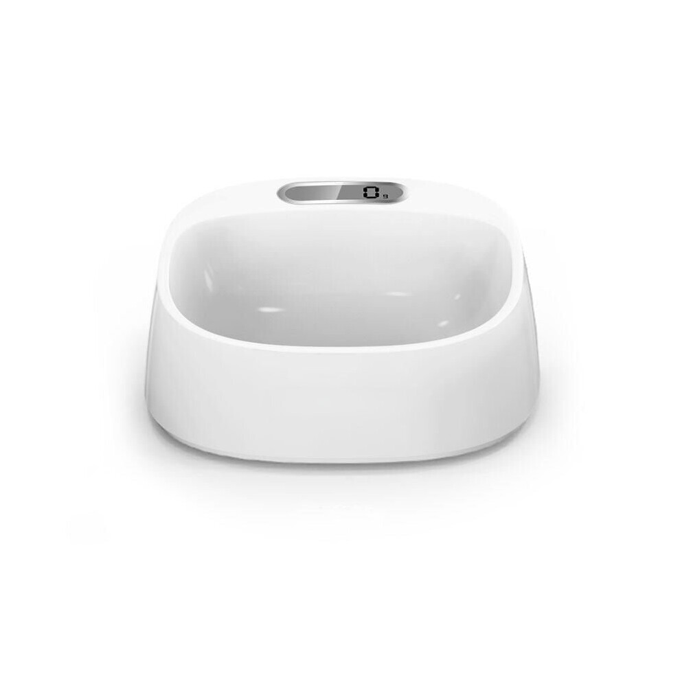 (White) Pet Smart Pet Fedding Bowl Autoxic Weighing Food Dog Food Bowl Digital Feeding Bowl Stand Dog Feeder Drinking Bowls