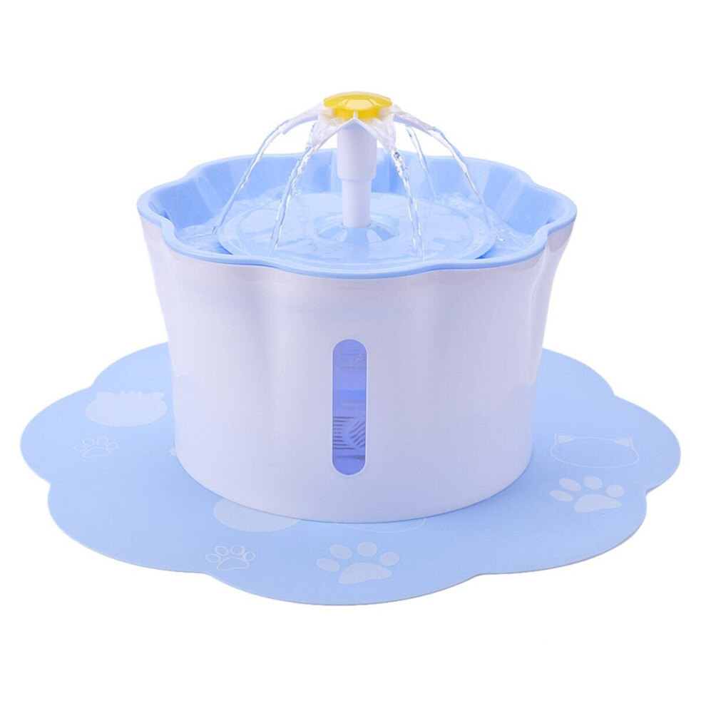 (Grey, .A) Automatic Pet Drinking Fountain 2.6L DC5V USB Charging Lily Shape-with/without Mat