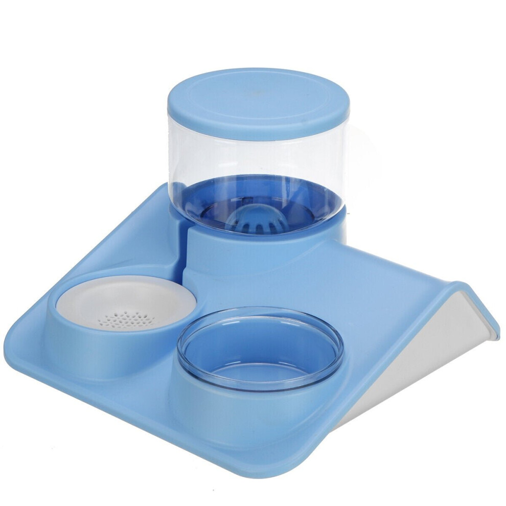 (Blue) Pet Waterer Multi Layer Filter Sealed Cat Bowl 2L Pet Bowl for Autoxic Cat Drinking and Feeding Device Autoxic Dog Feeder