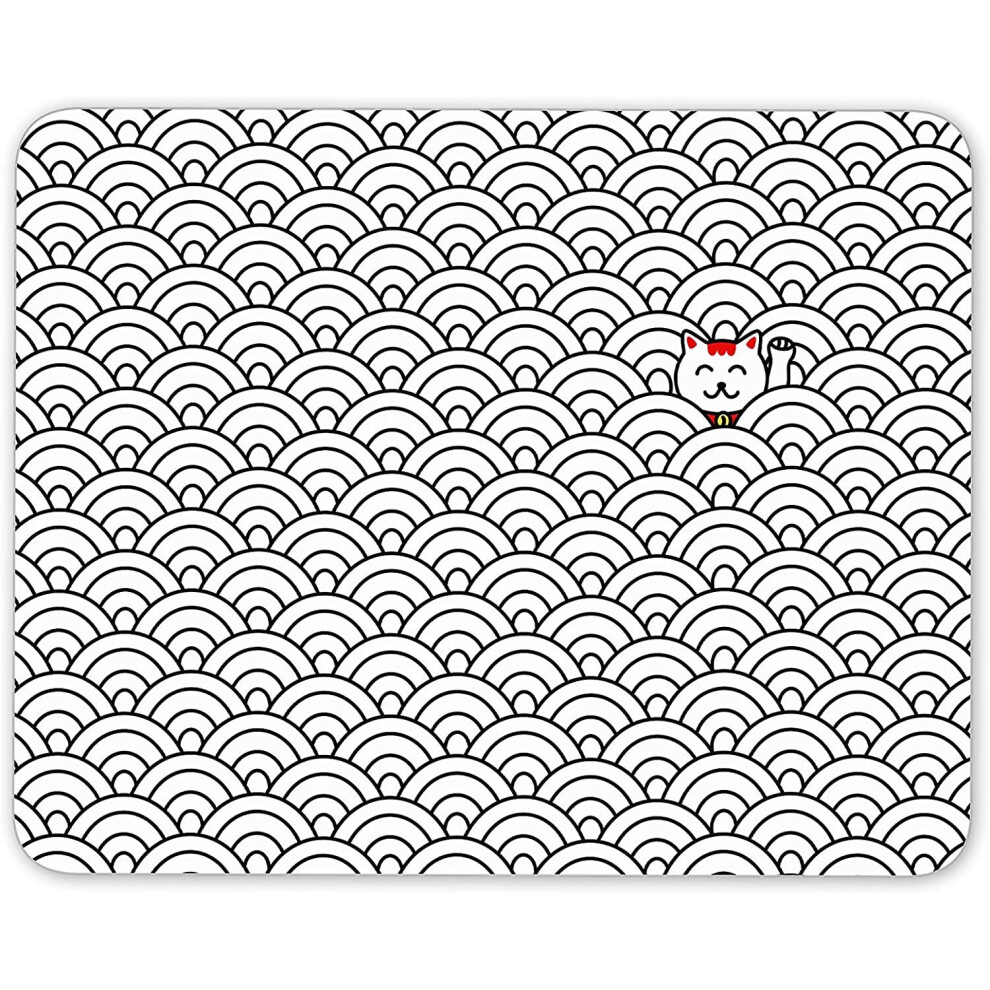 Cute Japanese Lucky Cat Mouse Mat Pad - Japan Tokyo Cats Computer #13269 7625906296185