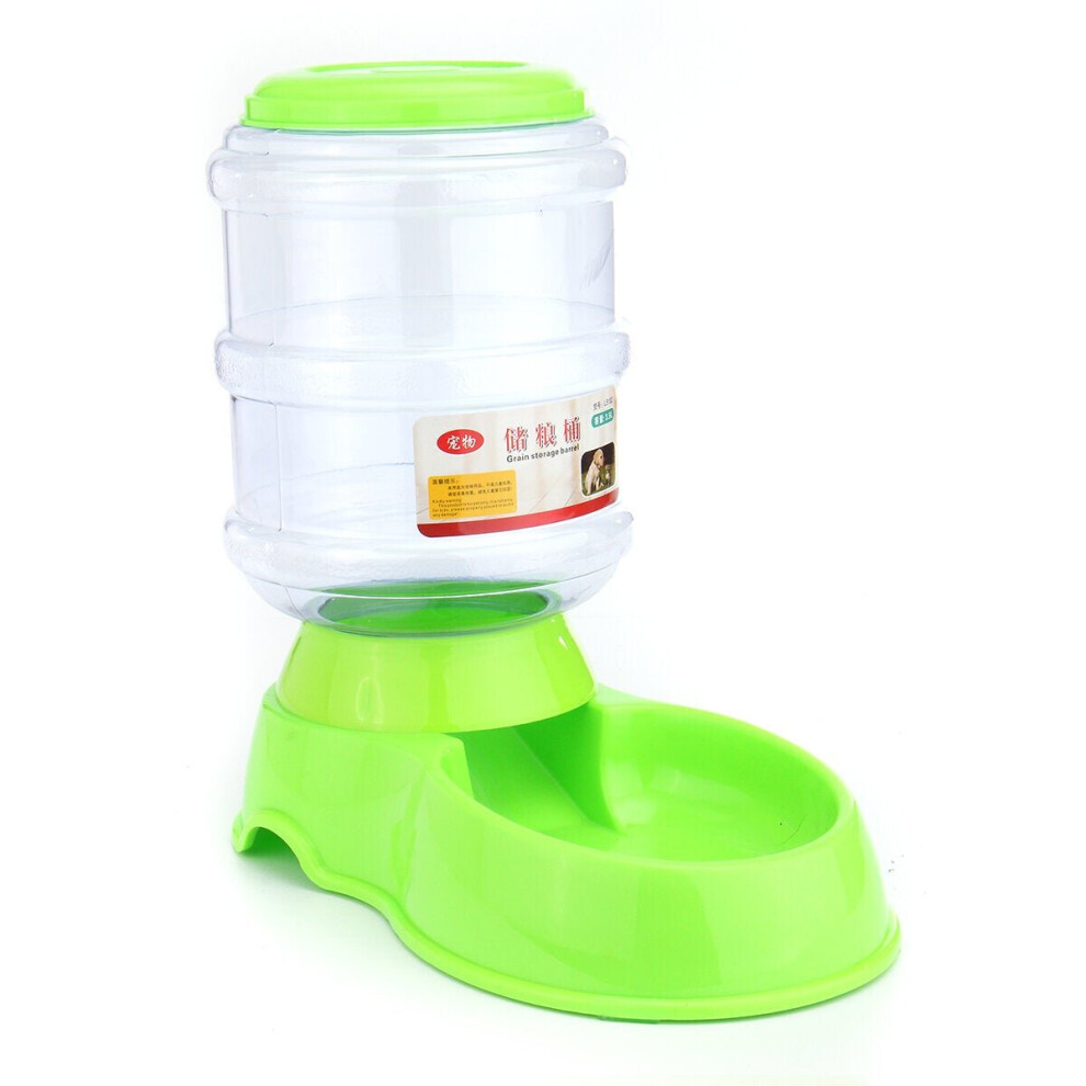 (Green) 3.5L Autoxic Pet Water Food Dispenser Dog Cat Large Feeder Pet Bowl