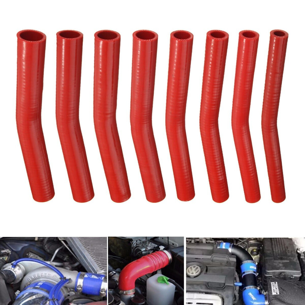 (38mm) 150mm Red Silicone Hose Rubber 15 Degree Elbow Bend Hose Air Water Coolant Joiner Pipe Tube