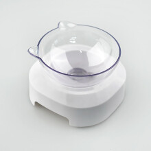 (Single) Pet Cat Food Feeder Feeding Bowl With Holder Dog White Elevated Water Bowl