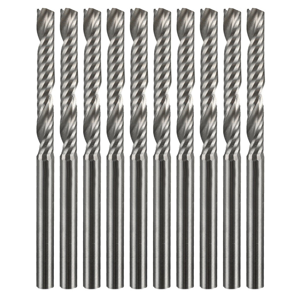 10pcs 1/8 Inch Shank End Mill Cutter 1 Flute Carbide Spiral Milling Cutter